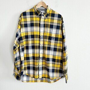 Cinch Shirt Yellow Blue Plaid Button Down Long Sleeve Western Cotton